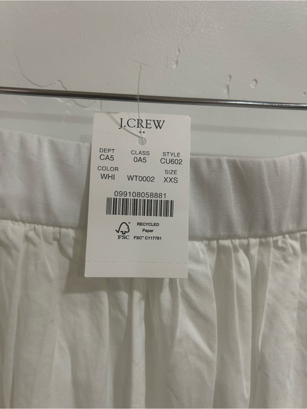 New!!! J. Crew White Gathered Midi Skirt - Picture 4 of 6